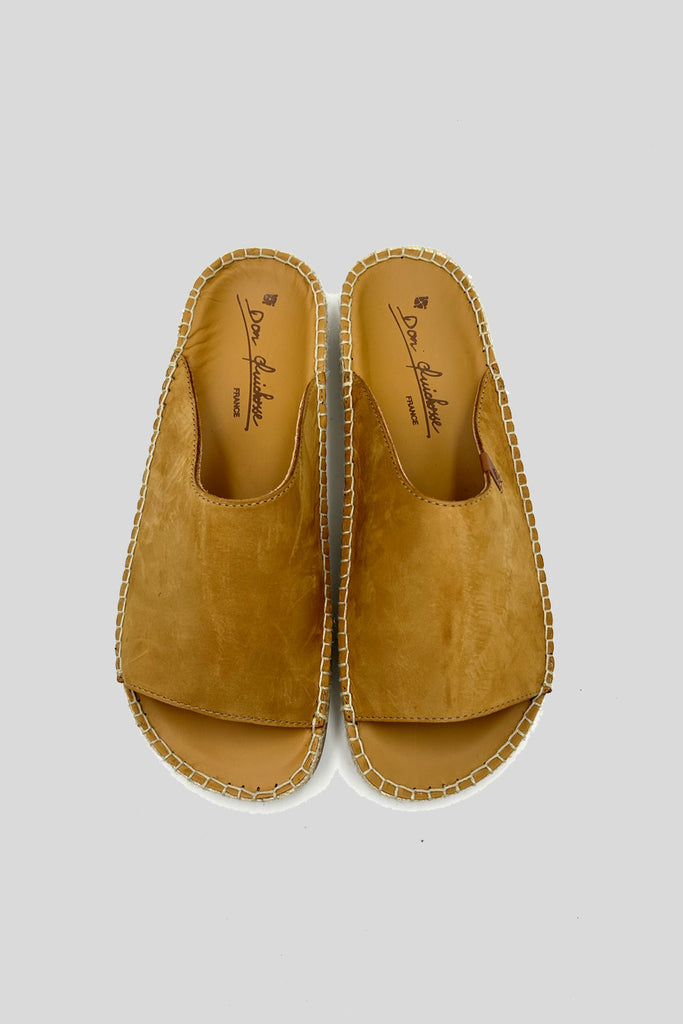 Espadrille mule Igor en cuir camel