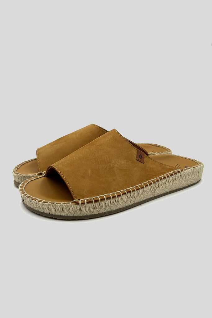 Espadrille mule Igor en cuir camel