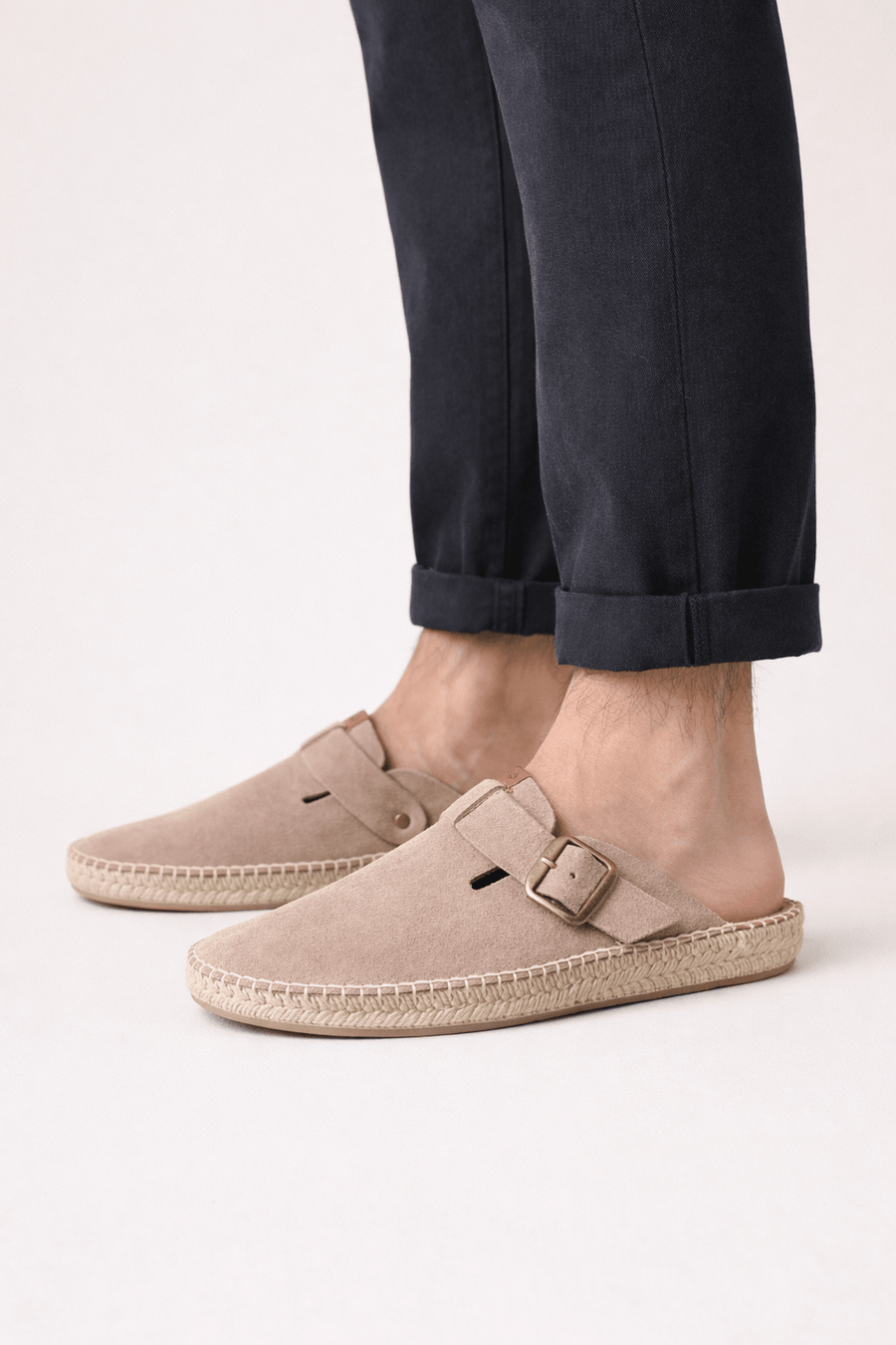 Espadrilles homme Bilbao en cuir vegan beige - Don quichosse