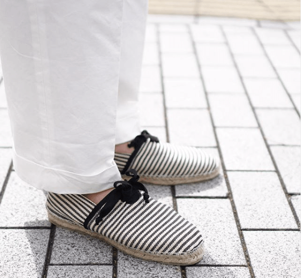 black and white striped espadrilles